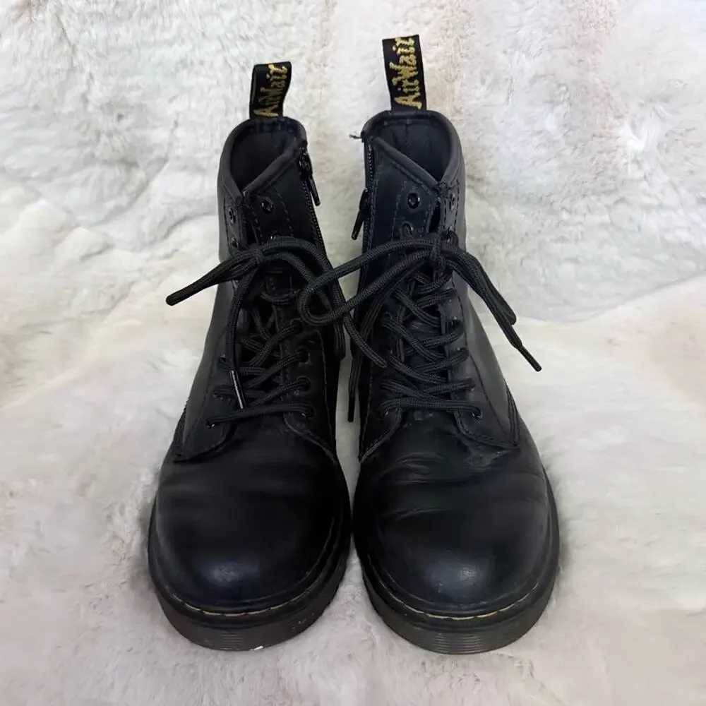 Sz 4 Girls Junior Dr. Martens Black Ankle 1460 Boots